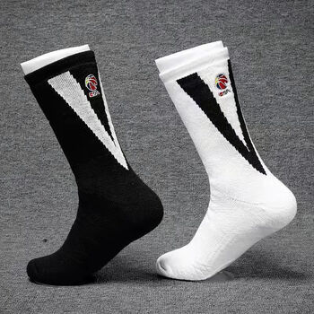 尚澈声cba篮球袜防滑吸汗长筒加厚运动精英实战球袜男 五双白色 刺绣