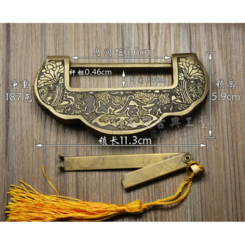 中式锁铸铜仿古锁老式锁挂锁横开锁仿古铜锁复古锁d