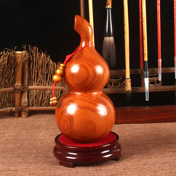禅云阁 桃木葫芦桃厅摆件 镇家大葫芦摆件乔迁新居桃木摆件装饰品
