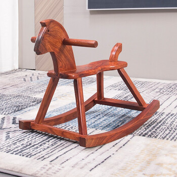 九鲤王府红木家具非洲花梨(学名:刺猬紫檀)木马摇椅实木新中式摇摇椅