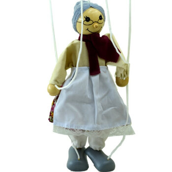 提线木偶儿童玩具拉线人偶小丑木制吊线匹诺曹玩偶老奶奶提线木偶