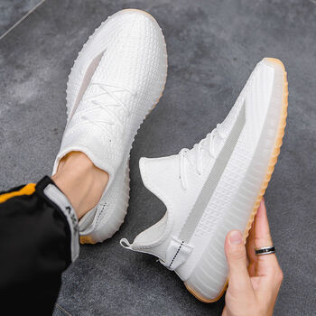 若薇椰子鞋男350满天星鞋子男士运动鞋韩版潮流百搭跑步鞋 yn350白色