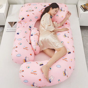 棉孕妇枕头棉多功能哺乳枕护腰侧睡枕抱枕 好玩伴-红 均码 80*180*