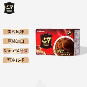 中原G7美式萃取速溶纯黑咖啡30g（2g*15包）