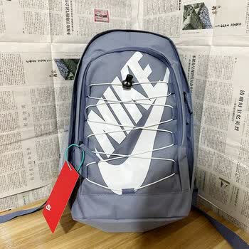 男时尚潮流初中生书包女大学生高中休闲大容量旅行nike大标抽绳雾霾蓝