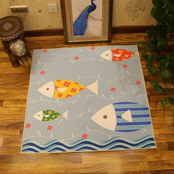 四条小鱼 正方形120cmx120cm