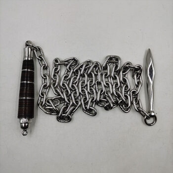 九节鞭鞭头武术九节鞭 不锈钢双鞭头 训练鞭初练鞭 棉绳钢链 带彩旗鞭