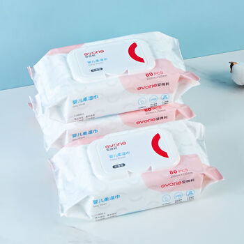 保宁爱得利婴儿柔湿巾新生幼儿手口屁专用大包带盖宝宝棉柔湿纸巾家用