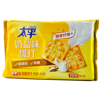 太平 梳打苏打饼干400g袋多口味可选加铁香葱奶盐海苔芝麻味早餐零食