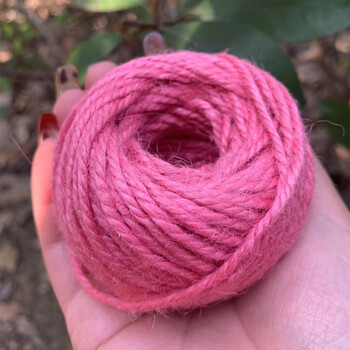 麻线复古粗麻绳幼儿园装饰品材料麻绳子 黄麻绳 3mm粉色麻绳25米/1卷