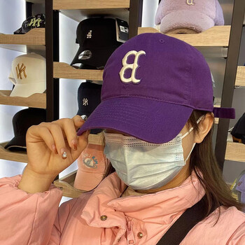 mlb帽子中标棒球帽ny洋基队男女软顶遮阳la鸭舌帽春新款cp66 紫色 b标