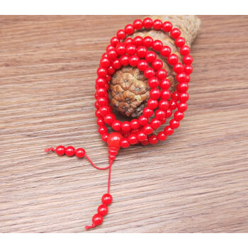 同款 红色怀业念珠 佛珠 108颗红佛珠  手持念珠 6mm红色