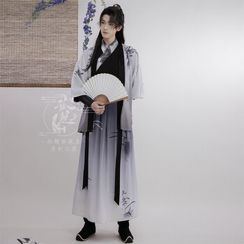 督型中国风汉服男古风男士仙气原创情侣款古装侠客书生青少年黑色