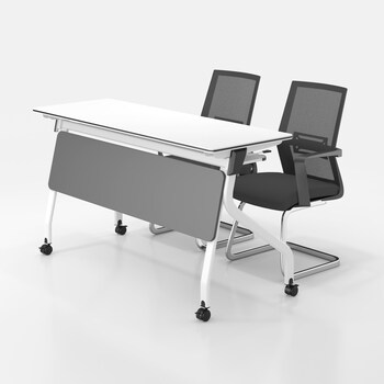 可折叠培训桌会议桌拼接长条桌移动课桌组合带滑轮子智慧教办公室