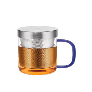 茶水分离不锈钢过滤便携办公主人茶杯带盖带把透明绿茶耐热便携玻璃杯