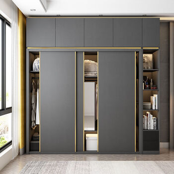 布欧格北欧推拉门衣柜现代简约组装家用卧室柜子收纳经济经储物柜大
