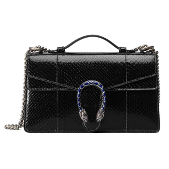 gucci古驰女包手提包翻盖单肩斜跨链条包621512 l2den 1101黑色代购