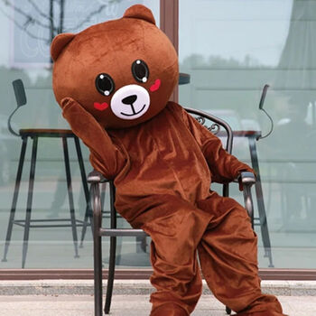 网红熊人偶服装皮卡丘布朗熊玩偶服cos卡通道具服装行走人偶套头卖萌