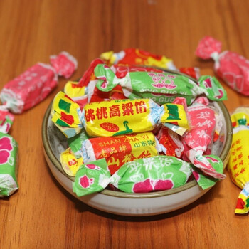 佛桃牌高梁饴山东青岛特产佛桃牌高粱饴软糖喜糖高粱饴老式怀旧水果糖