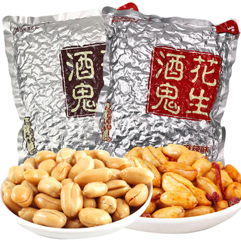 酒鬼花生1000gx2麻五香辣原味油炸花生米豆类零食批发麻辣1kgx1袋