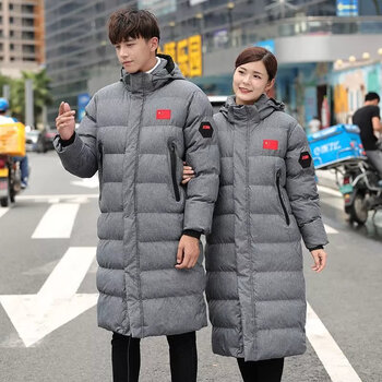 运动大衣中国国家队冬训加绒过膝运动员棉大衣男长款冬季体院训练棉服