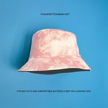扎染渔夫帽日系双面戴渔夫帽子男新款潮扎染盆帽女夏防晒帽子百搭喷纱款粉白 图片价格品牌报价 京东