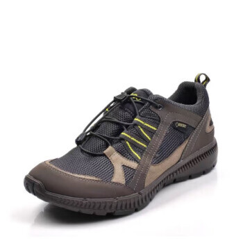 ecco爱步男鞋春夏款网面休闲鞋户外运动跑鞋透气吸汗登山鞋843034 军