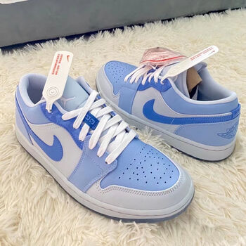 nike头层皮 air aj1 雾霾蓝 潮流低帮运动篮球鞋dm5442-040 aj1-低帮