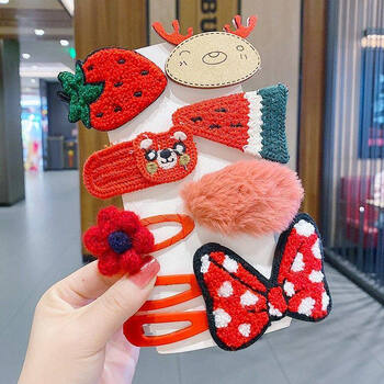 恒境恒境你一朵小红花周边小饰品手工毛线编织发夹可爱毛绒配饰胸针