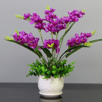 仿真花蝴蝶兰套装客厅摆设餐桌装饰花假花室内盆栽摆件塑料花绢花