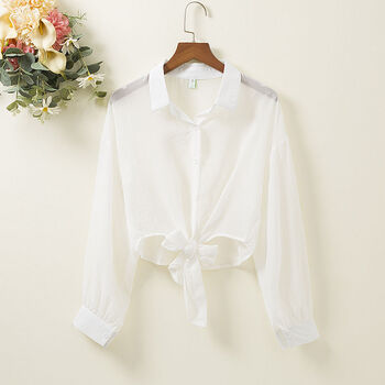女外搭空调衫上衣夏季短款披肩小外套女士外衣女生开衫夏天褂子白色l