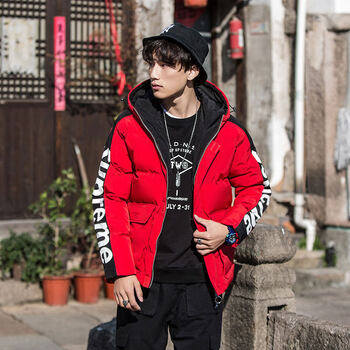 supreme棉衣男士外套冬韩版潮流2018新款棉服superme棉袄 8888红色 m