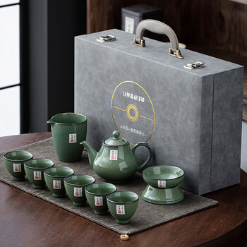 霸蓝茶具礼盒装高档送礼长辈客户中秋节茶具套装礼品公司年会开业乔青