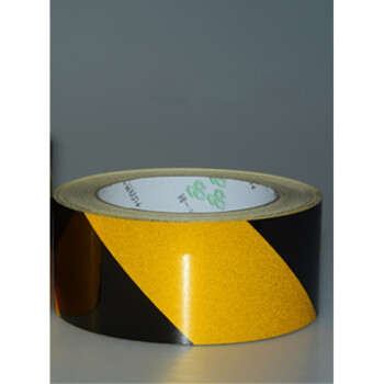 黑黄警示胶带反光警戒隔离斑马线地标贴安全消防通道划线地板胶带黑黄