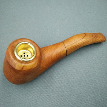 怀旧山枣木纯手工烟袋 纯实木手工雕刻 烟斗实木旱烟袋烟锅烟具 特大