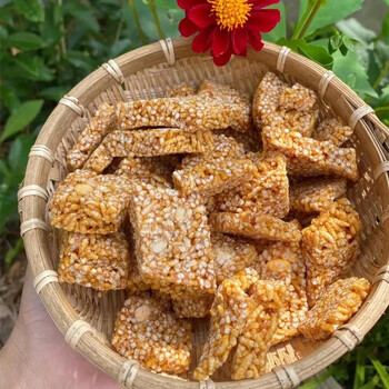 纯红薯米糖安徽特产农家手工冻米炒米花糖童年怀旧零食花生盼年味 1斤