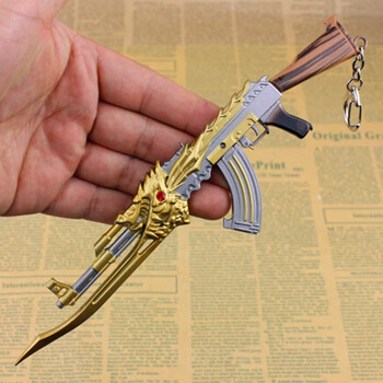 模型枪圣龙戒指火麒麟无影ak47黑武士合金挂件 火麒麟王者之心22cm