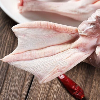 井掌柜【jd物流】 新鲜大鹅掌农家散养大白鹅冷冻生鹅爪大鹅脚2斤卤味