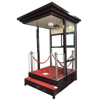 彬蔚山西户外售楼处楼盘形象站岗亭玻璃站岗台值班户外可移动形象站台