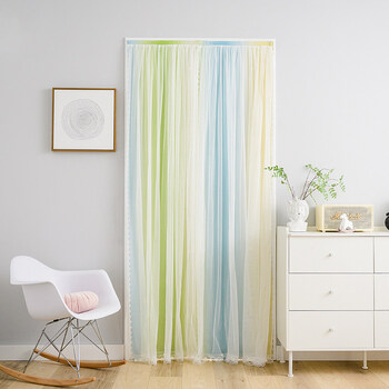 美容帘子隔断帘门帘隔断空调卧室隐私家用免打孔布帘子魔术贴衣柜遮挡