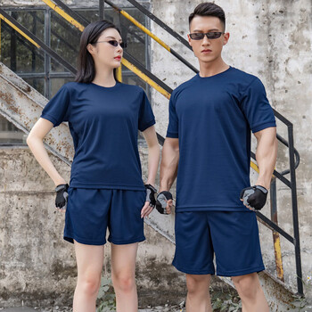 新款消防体能训练服夏季圆领t恤短袖短裤套装救援体能作训服透气