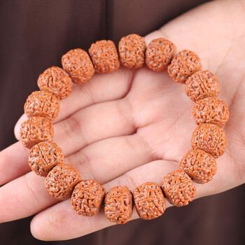 原创金刚菩提手串尼泊尔爆肉龙鳞纹五瓣原籽配饰佛珠饰品男 款式八