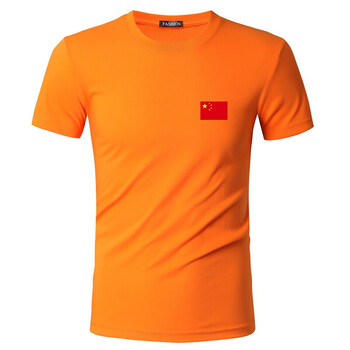 中国国旗短袖体恤男夏天潮流爱国上衣服新款棉涤红旗印花打底衫官方旗