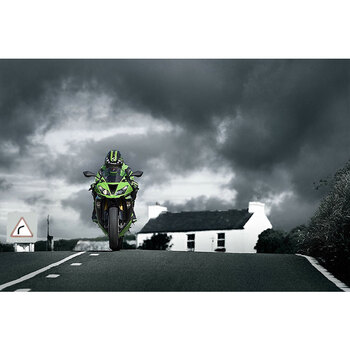 古具哈雷公路赛机车美女纸画机车海报墙贴川崎摩托车墙画酒吧贴画06