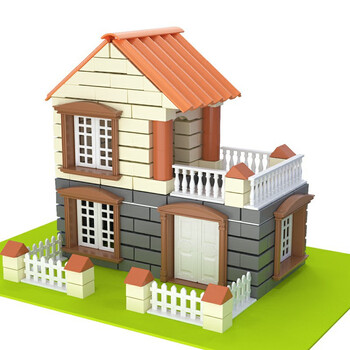 儿童积木拼搭玩具仿真盖房子diy垒砖块玩具男孩3-6岁建筑模型 470pcs