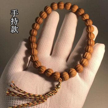 【捡漏】猴头小核桃京八棱肌肉纹南瓜矮桩手串雕刻手持单圈男女款文玩