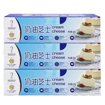 奶油芝士干酪2kg芝士乳酪蛋糕再制干酪烘焙原料妙可蓝多奶油芝士2kg3
