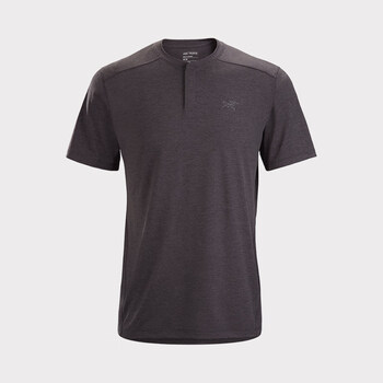 arcteryx始祖鸟 kadem henley  轻量透气 男子 速干短袖t恤 black