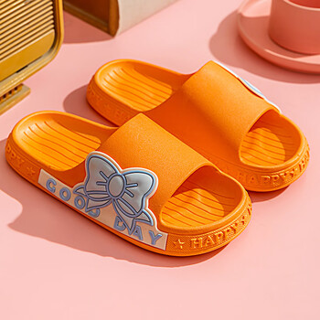 女孩夏女室内防滑软底踩屎感中大童女童凉拖夏季可爱亲子拖鞋 橙色 32