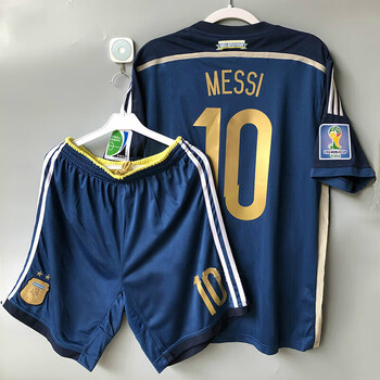 识恩2014阿根廷国家队客场球衣梅西10号迪玛利亚复古球迷印号足球服